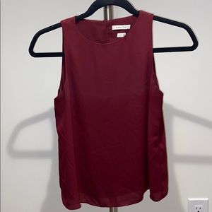 Babaton dark red double sheer tank